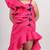 Pink plain faux polyester dress