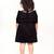 Black embroidered faux polyester dress