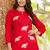 Red Embroidered Cotton Kurta Sets