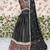 Black Color Digital Printed With Real Mirror Work Creap And Satin Silk Lehenga Choli