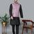 Men’s black kurta churidar with printed pink waistcoat (rg-19546-36)