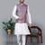 Men’s cream kurta churidar with printed pink waistcoat (rg-19547-36)