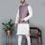 Men’s cream kurta churidar with printed pink waistcoat (rg-19547-36)