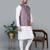 Men’s cream kurta churidar with printed pink waistcoat (rg-19547-36)