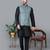 Men’s black kurta churidar with gray printed waistcoat (rg-19549-36)