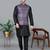 Men’s black kurta churidar with printed purple waistcoat (rg-19551-36)
