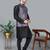Men’s black kurta churidar with printed purple waistcoat (rg-19551-36)