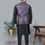 Men’s black kurta churidar with printed purple waistcoat (rg-19551-36)