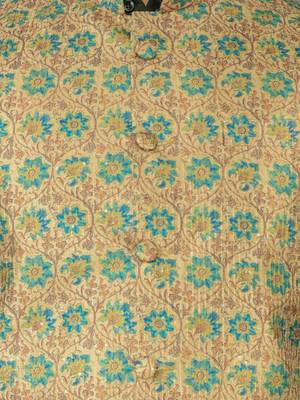 Men   s black kurta churidar with blue flower waistcoat (rg-19554-36) 4