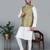 Men’s cream kurta churidar with blue flower waistcoat (rg-19555-36)