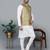 Men’s cream kurta churidar with blue flower waistcoat (rg-19555-36)