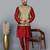Men’s maroonkurta churidar with blue flower waistcoat (rg-19556-36)