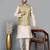 Men’s double tone kurta churidar with blue flower waistcoat (rg-19557-36)