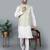 Men’s cream kurta churidar with yallow printed waistcoat (rg-19558-36)