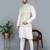 Men’s cream kurta churidar with yallow printed waistcoat (rg-19558-36)