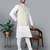Men’s cream kurta churidar with yallow printed waistcoat (rg-19558-36)