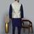 Men’s navy blue kurta churidar with yallow printed waistcoat (rg-19559-36)