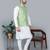 Men’s cream kurta churidar with green zig-zag waistcoat (rg-19560-36)