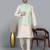 Men’s double tone kurta churidar with green feather printed waistcoat (rg-19564-36)