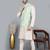 Men’s double tone kurta churidar with green feather printed waistcoat (rg-19564-36)