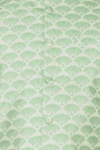 Men   s double tone kurta churidar with green feather printed waistcoat (rg-19564-36)