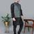 Men’s black kurta churidar with printed black box waistcoat (rg-19565-36)