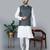 Men’s cream kurta churidar with printed black box waistcoat (rg-19566-36)