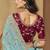 Sea green zari and cords georgette saree with designer blouse fabric