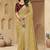 Yellow zari and cords georgette saree with designer blouse fabric