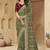 Mehendi zari and cords georgette saree with designer blouse fabric