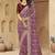 Lavender zari and cords georgette saree with designer blouse fabric