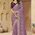 Light purple zari and cords georgette saree with designer blouse fabric