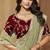 Green zari and cords georgette saree with designer blouse fabric