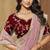 Light pink zari and cords georgette saree with designer blouse fabric