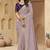Light lavender zari and cords georgette saree with designer blouse fabric