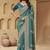 Blue zari and cords soft silk saree with designer blouse fabric