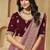 Dark gajri zari and cords soft silk saree with designer blouse fabric