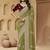 Green zari and cords soft silk saree with designer blouse fabric