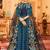 Blue Slub Silk Embroidered Wedding Wear Designer Anarkali Suit