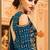 Blue Slub Silk Embroidered Wedding Wear Designer Anarkali Suit