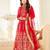 Red Banglori Silk Embroidered Wedding Wear Designer Anarkali Suit