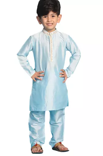 boy's aqua kurta and pyjama