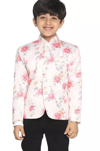 boy's multicolor-base-peach jodhpuri
