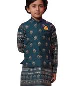 boy's navy blue nehru jacket