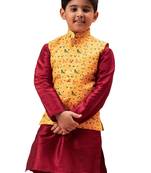 boy's yellow nehru jacket
