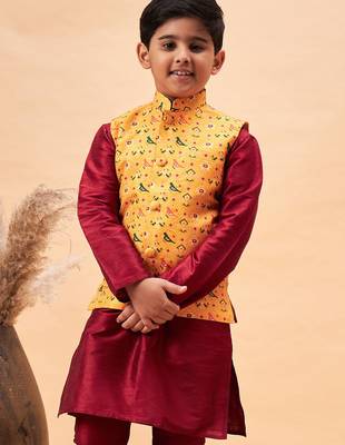 boy's yellow nehru jacket 2