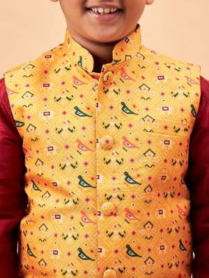 boy's yellow nehru jacket 5