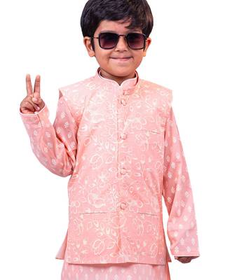 boy's peach nehru jacket 1