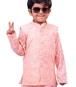 boy's peach nehru jacket