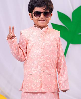 boy's peach nehru jacket 2